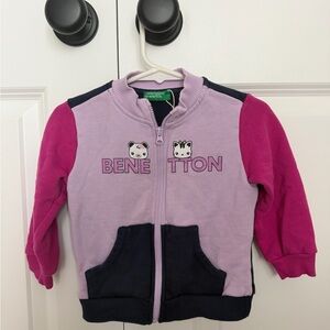 United Colors Of Benetton Pink and Purple Kids Sweatshirt